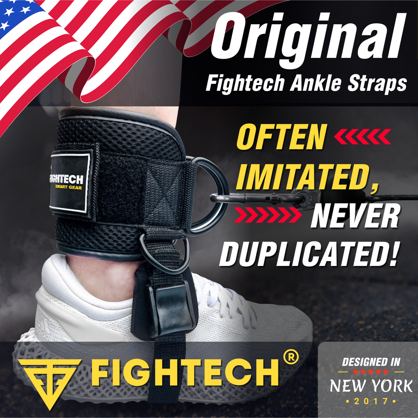 FIGHTECH Ankle Straps Cable Machine Attachment for Gym