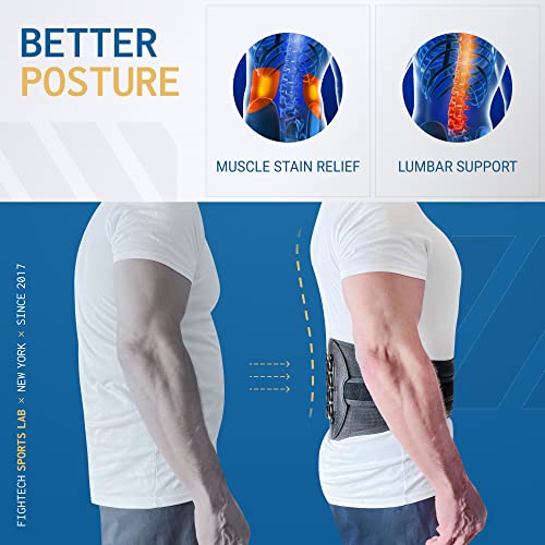 Fit Active Sports Back Brace Support Belt - Lumbar Posture Support Belt -  Relieves Lower Back Pain (Medium)
